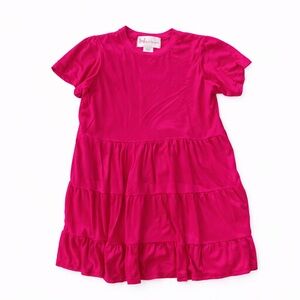 Cotton Emporium Girls Pink Tiered Dress Size 4/5 Soft Flowy